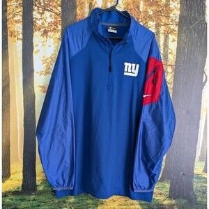 Nike Dri-Fit New York Giants 1/4 Zip Mens 2XL Pullover On Field Apparel Blue XXL